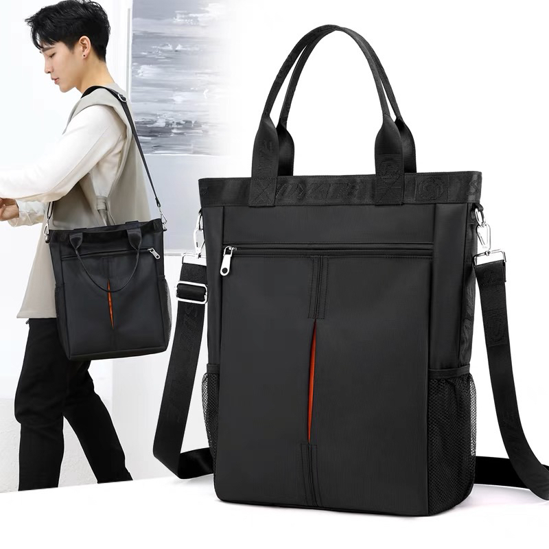 Ready Stock Men's Briefcase Nylon Waterproof bag Top Handle Crossbody