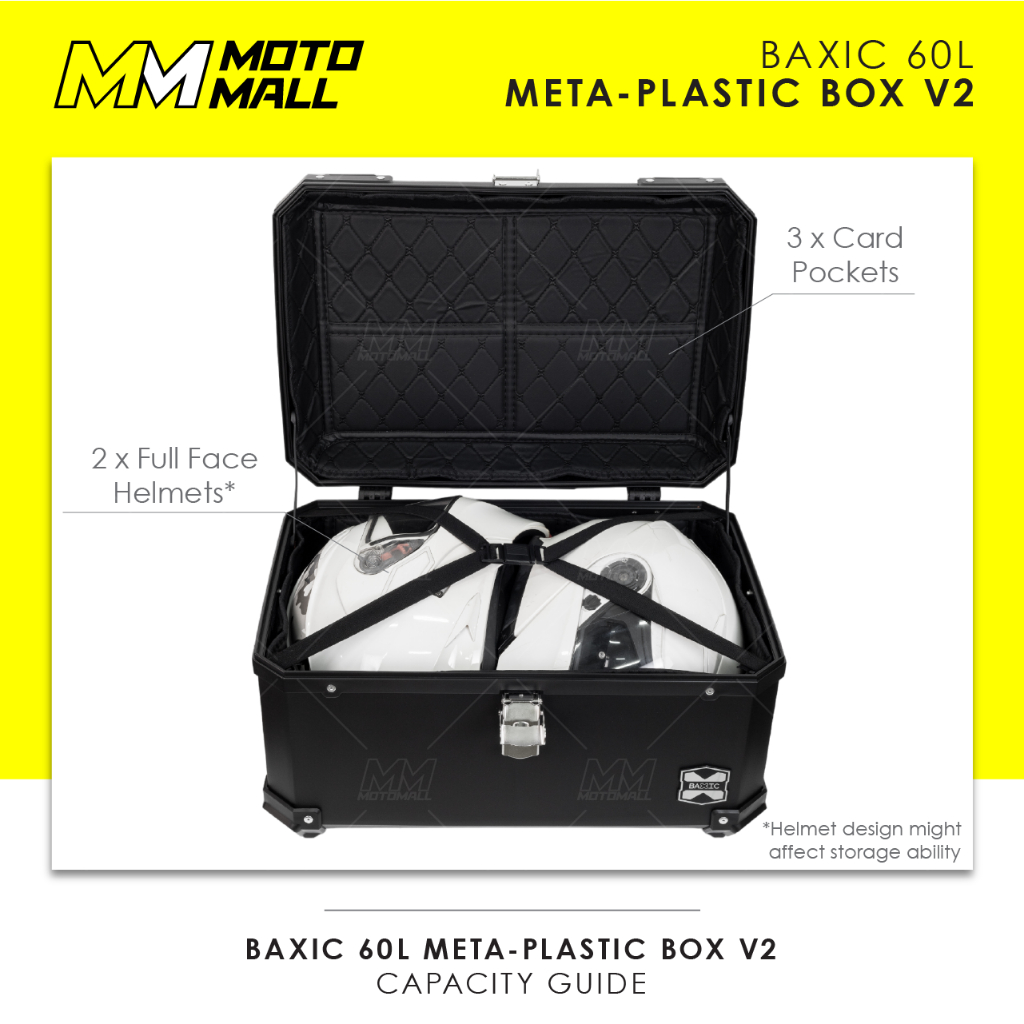  motorrad 100周年記念BOX BAXIC Extra Large Motorcycle Top Box 60L Plastic 