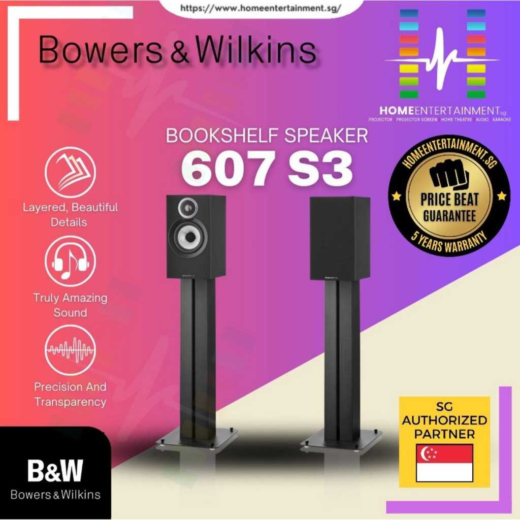 BOWERS WILKINS B W 607 S3 BOOKSHELF SPEAKERS EXPERIENCE THE