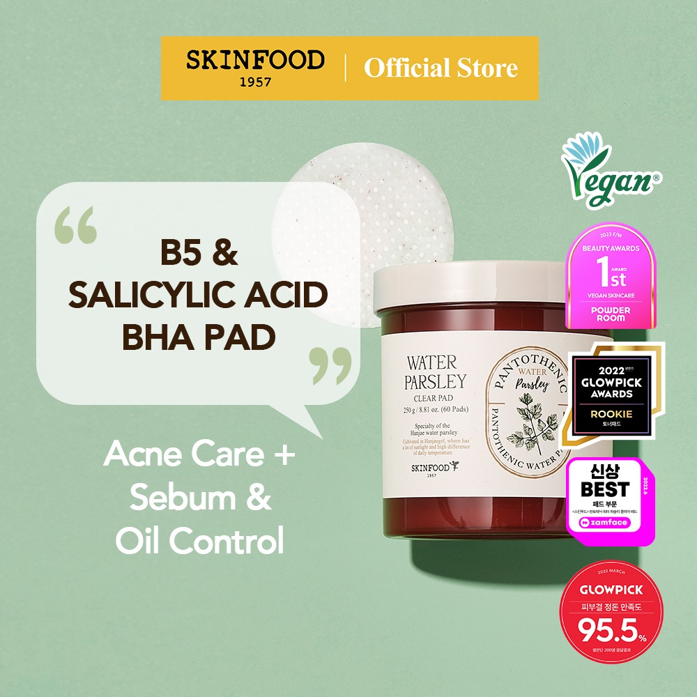 [SKINFOOD Official] Pantothenic Water Parsley Clear Pad 60ea / Sebum