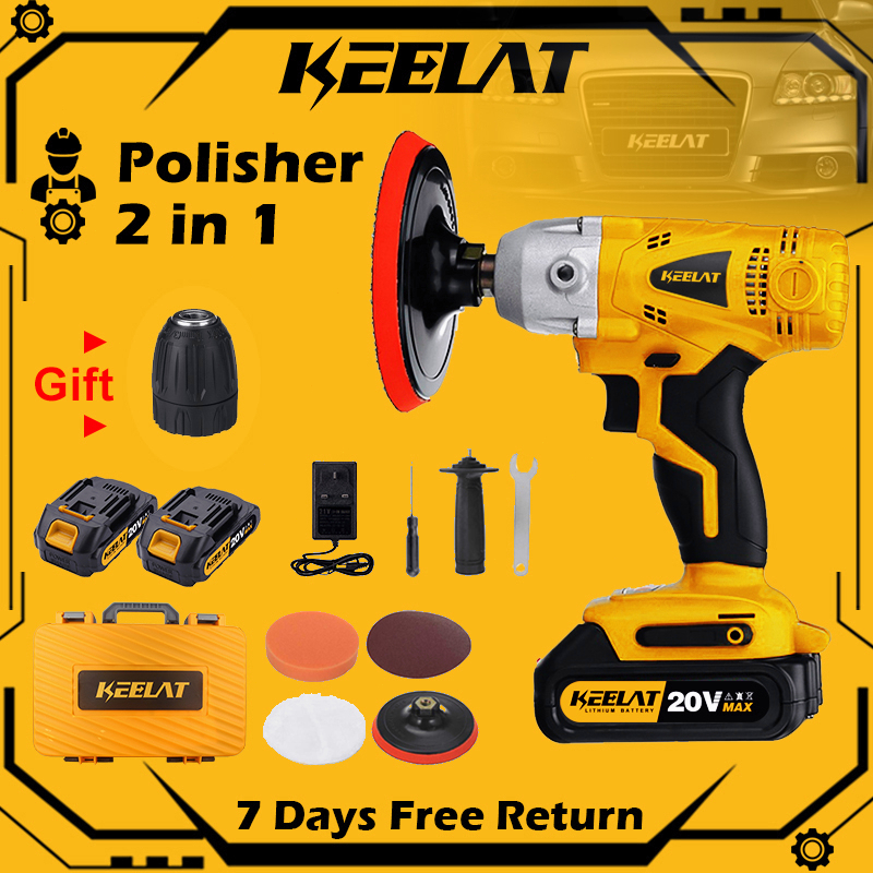 KEELAT KPM001 Car Polisher 2 in 1 Cordless Electric Drill 800W Car