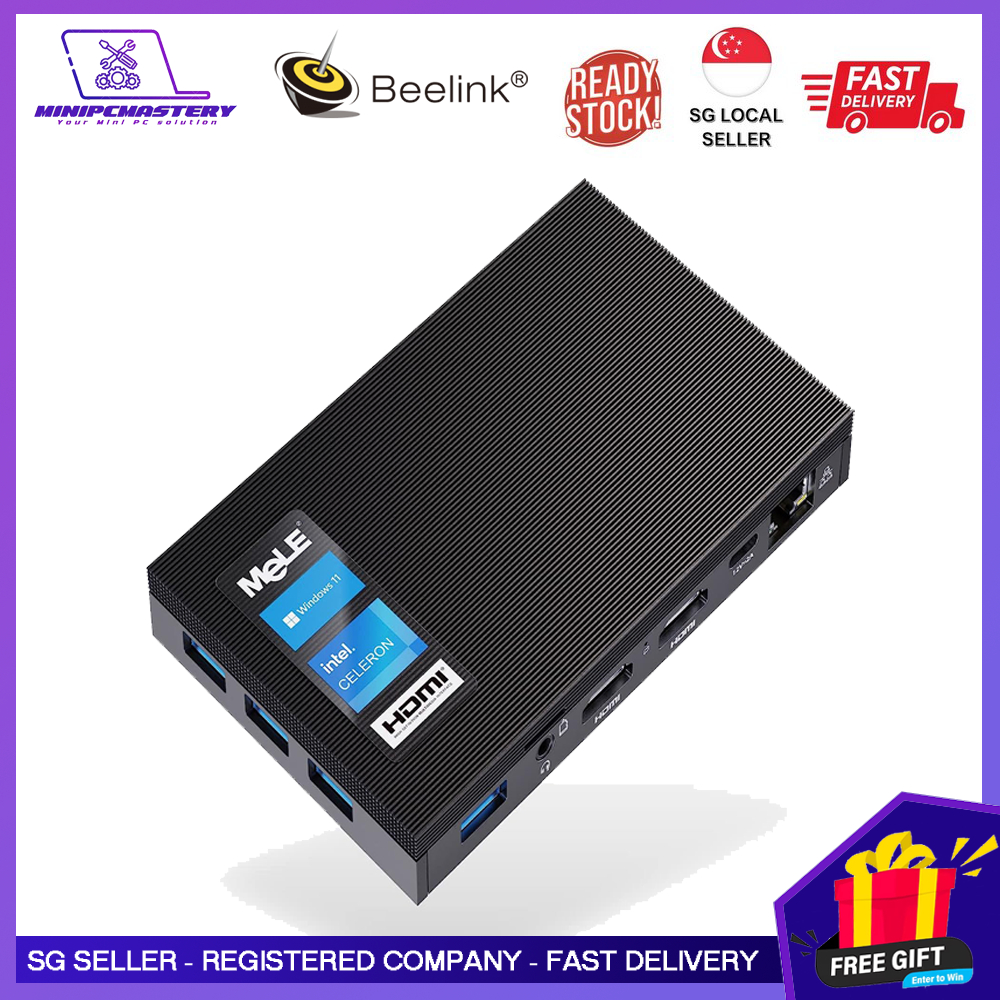 ⭐CHEAPEST⭐ MeLE Quieter2Q Fanless Mini PC Windows 11 pro Celeron J4125 ...