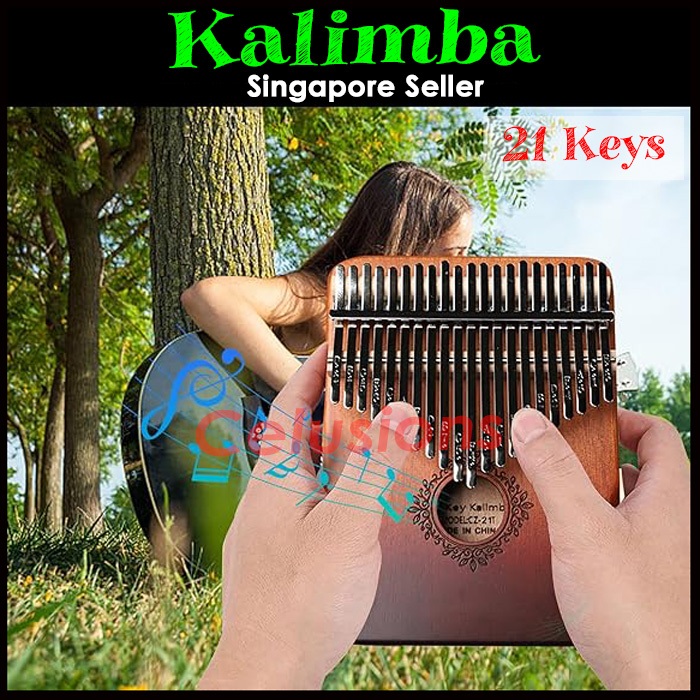 【SG Seller】♫21 Keys Kalimba♫ Thumb Piano Easy Portable Finger Music ...