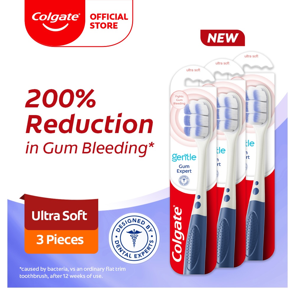 Colgate Gentle Gum Expert Toothbrush 3s [Bundle of 3] ,2s [Bundle of 2