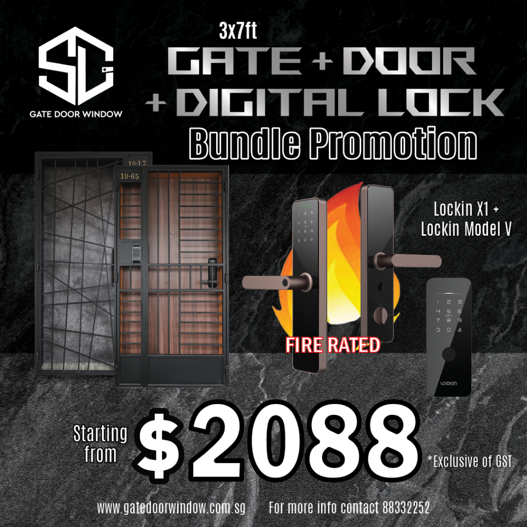 Main Door and Gate with Lockin X1 Door Digital Lock and Lockin Model V