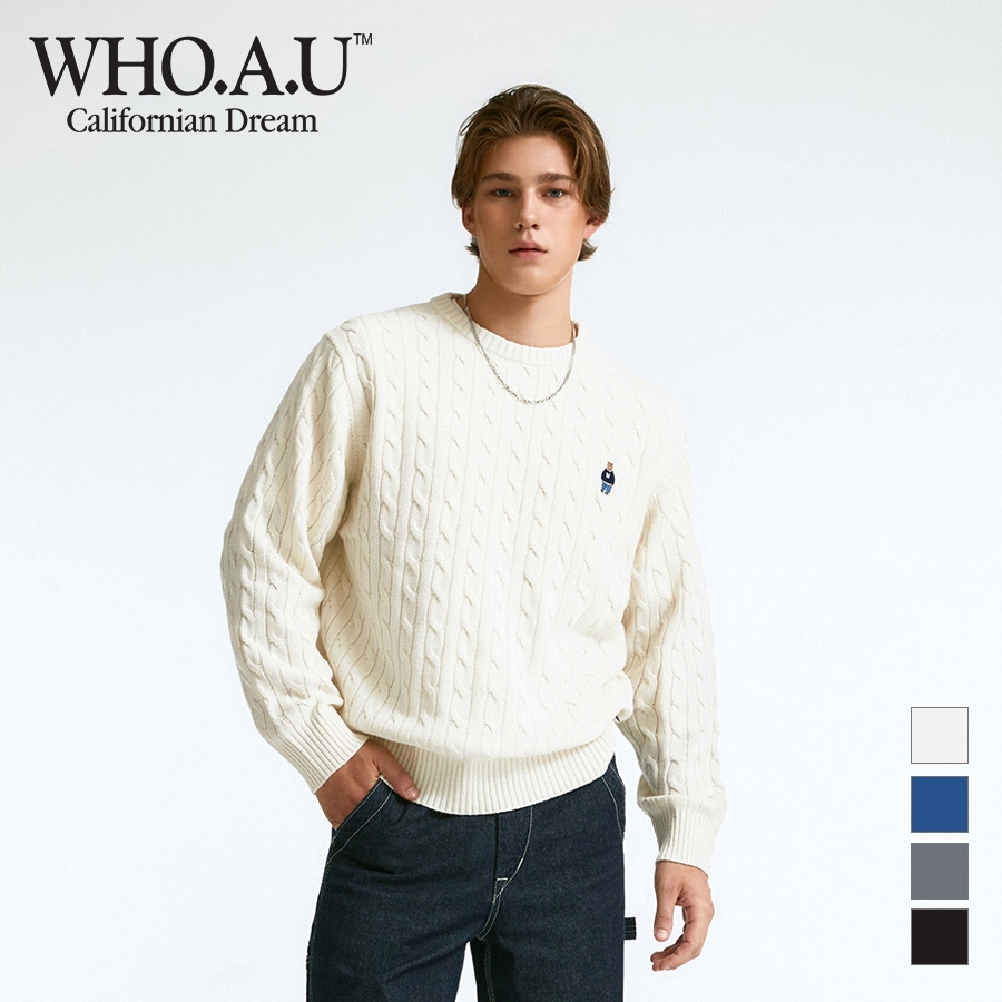 WHO.A.U] Steve Twist Sweater | WHKAD4931U | Shopee Singapore
