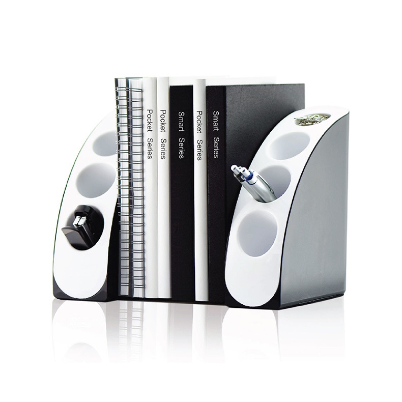 Smart Quarter Book End Pen Holder MultiPurpose Tabletop Book