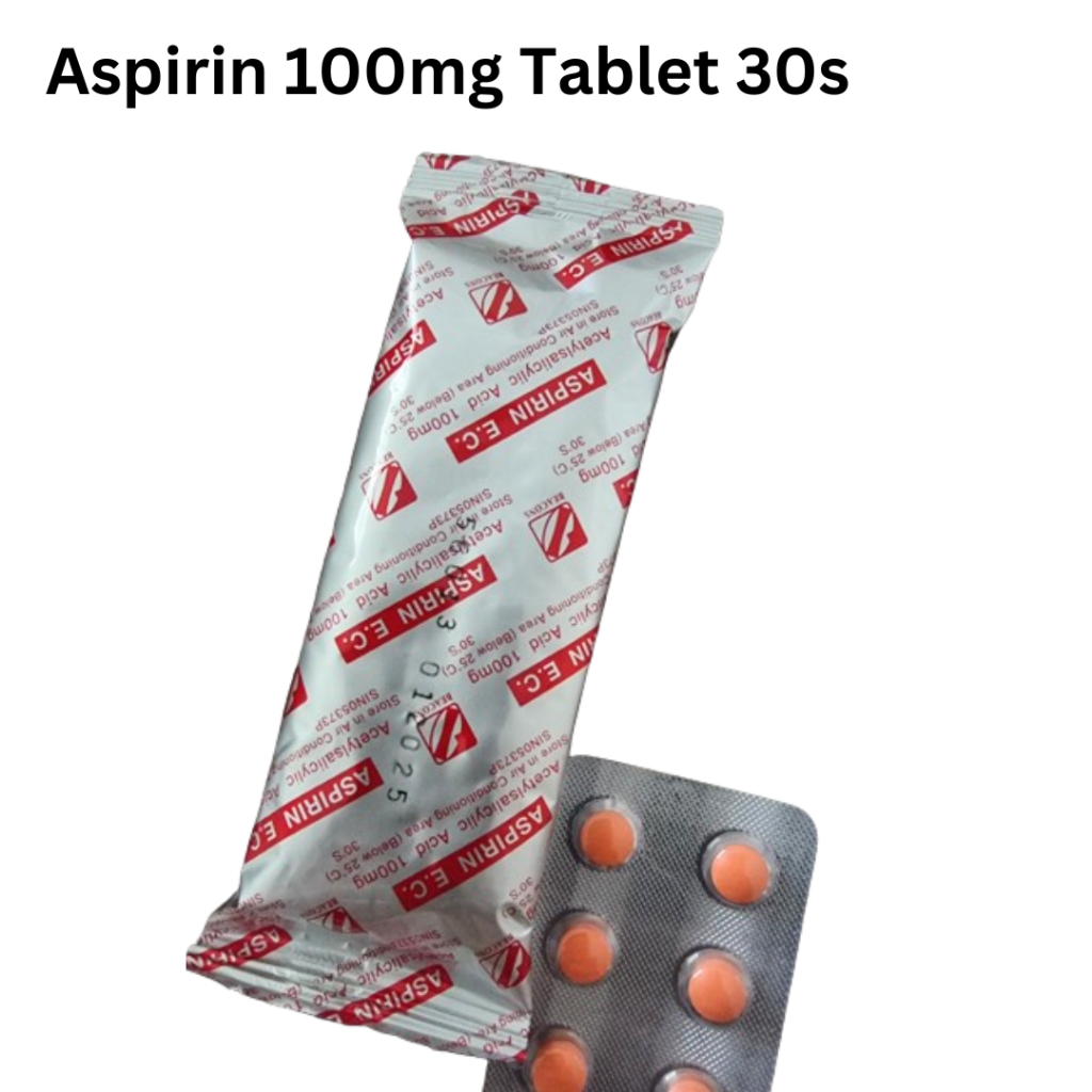 Aspirin 100mg Enteric Coated Tablets 30s for Fever and Headache Relief