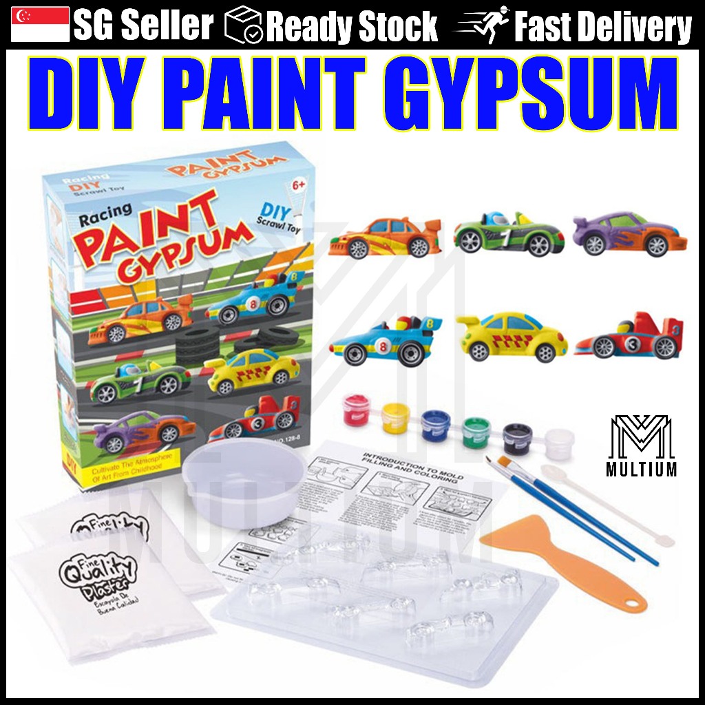 (Portrait Box) DIY Paint Gypsum - Racing | Kid Plaster Painting | Art ...