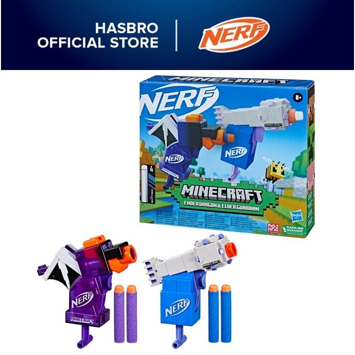 Nerf MicroShots Minecraft Ender Dragon and Elder Guardian Mini Blaster ...