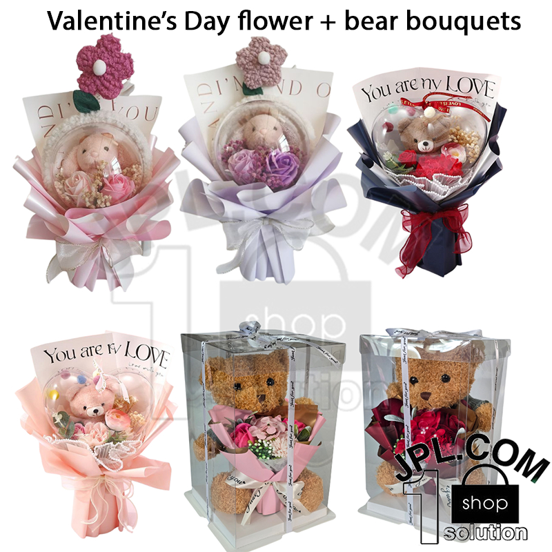 Teddy Bear Plush toy flower bouquets / Rose bouquet ( Valentine's Day ...