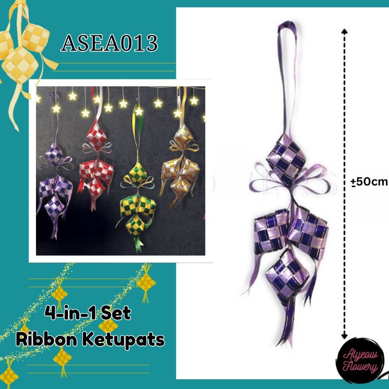 (SG Seller) 4-in-1 Set Ribbon Ketupat Colourful Hari Raya Deco Home ...