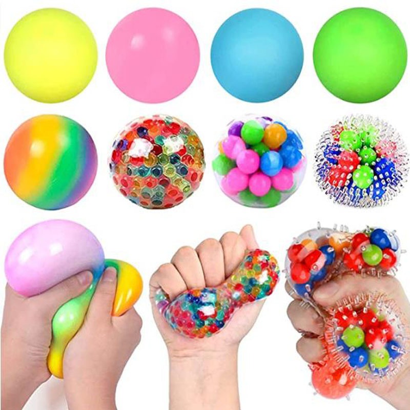 Stress Balls ​for Kids and Adults, 8 Squishies Balls Fidget Toys for Boys  Girls