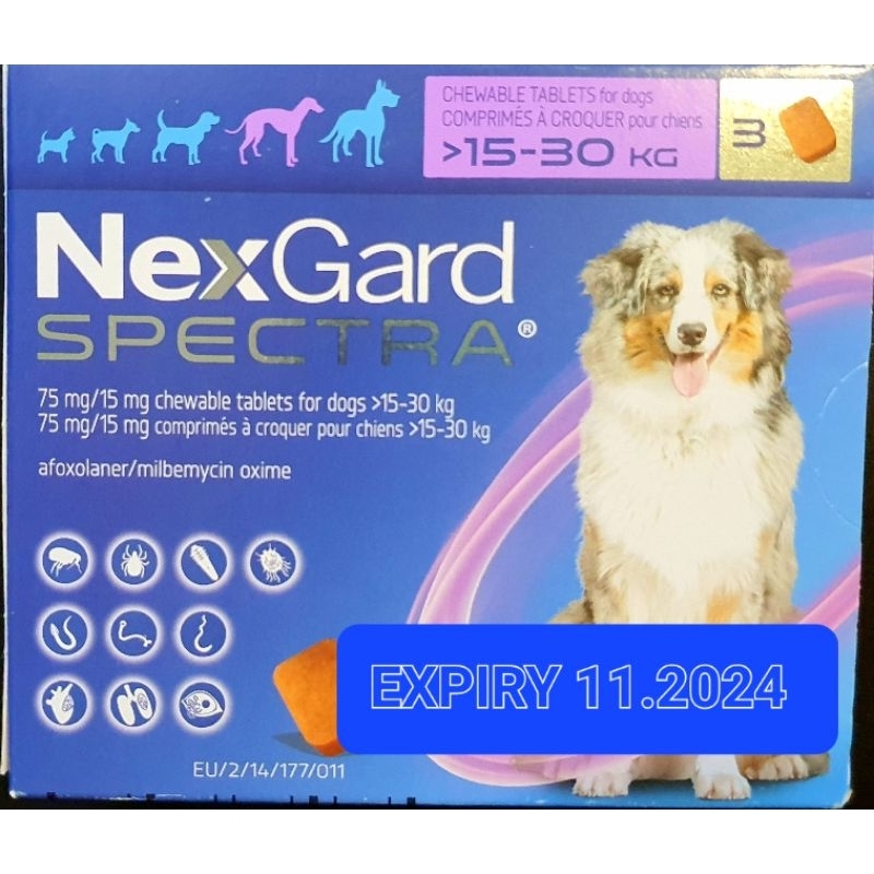 NEXGARD SPECTRA CHEWS FOR LARGE DOGS (PURPLE) (15-30KG) 3'S