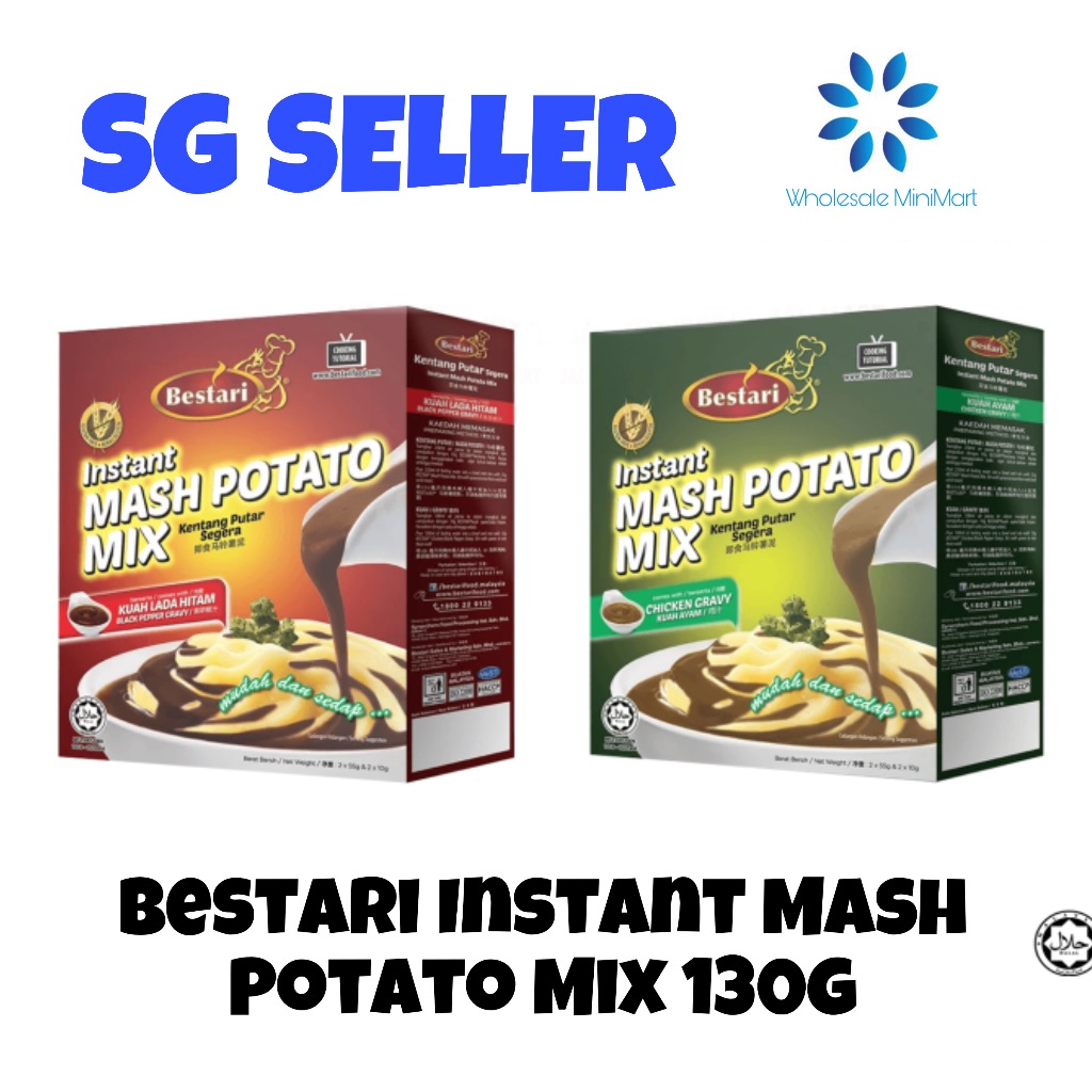 (SG SELLER) Bestari Instant Mashed Mash Potato Mix Black Pepper Chicken Gravy 130g Similar
