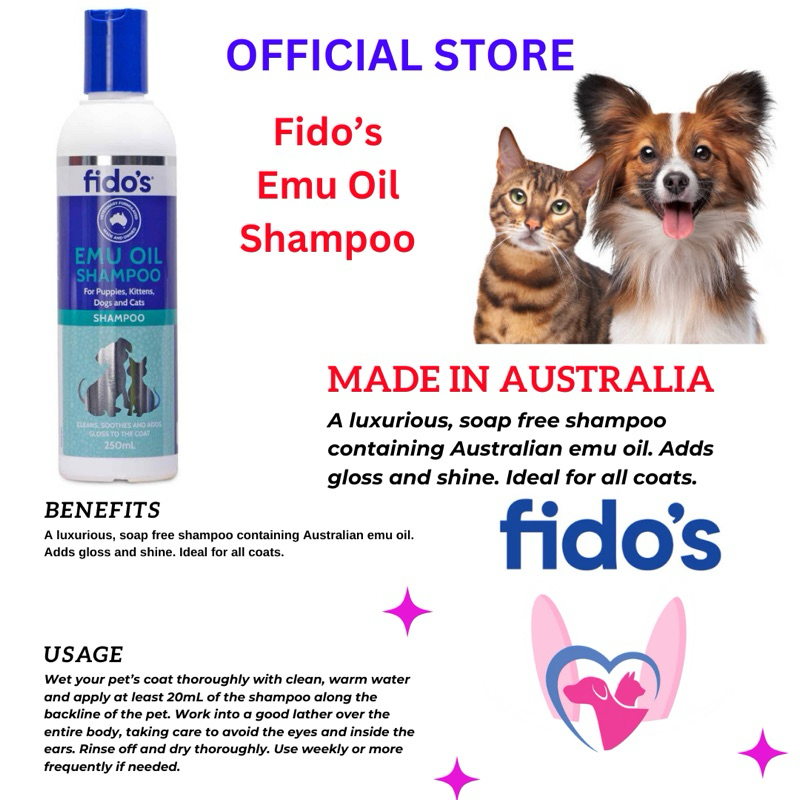 Fido s Emu Oil Gloss Shine Shampoo Dog Cat Shopee Singapore