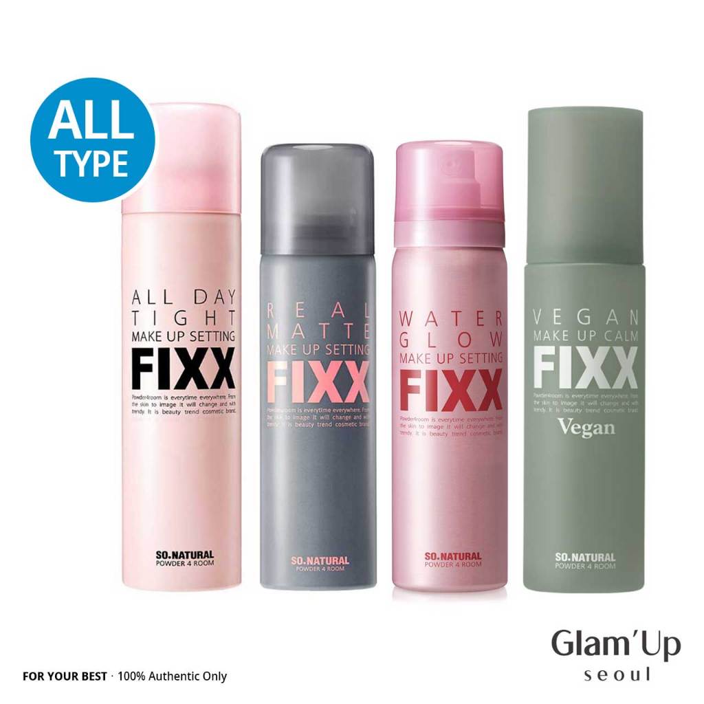 [So Natural] (Matte / Water Glow / Vegan Calm) Make Up Setting Fixx ...