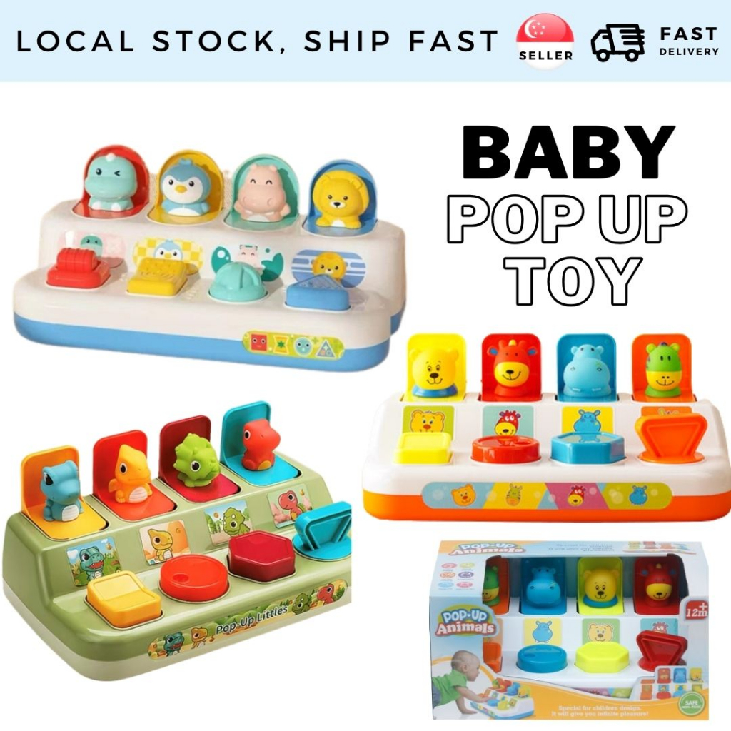 🇸🇬 Local Stock 🇸🇬 Baby Animal Pop Up Activity Musical Toy Peekaboo ...