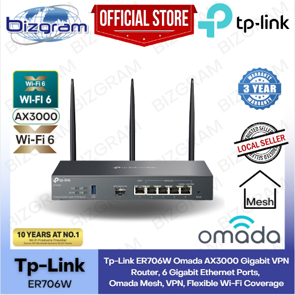 tp link omada 4g  cat6 ax3000 gigabit vpn router er706w 4g