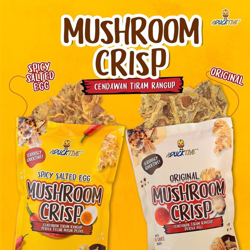 Aducktive Mushroom Crisp Original & Spicy Salted Egg | Shopee Singapore