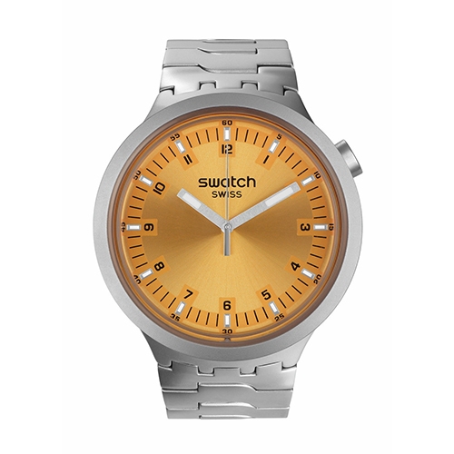 Swatch Amber Sheen Originals IRONY BIG BOLD 47mm SB07S103G watch
