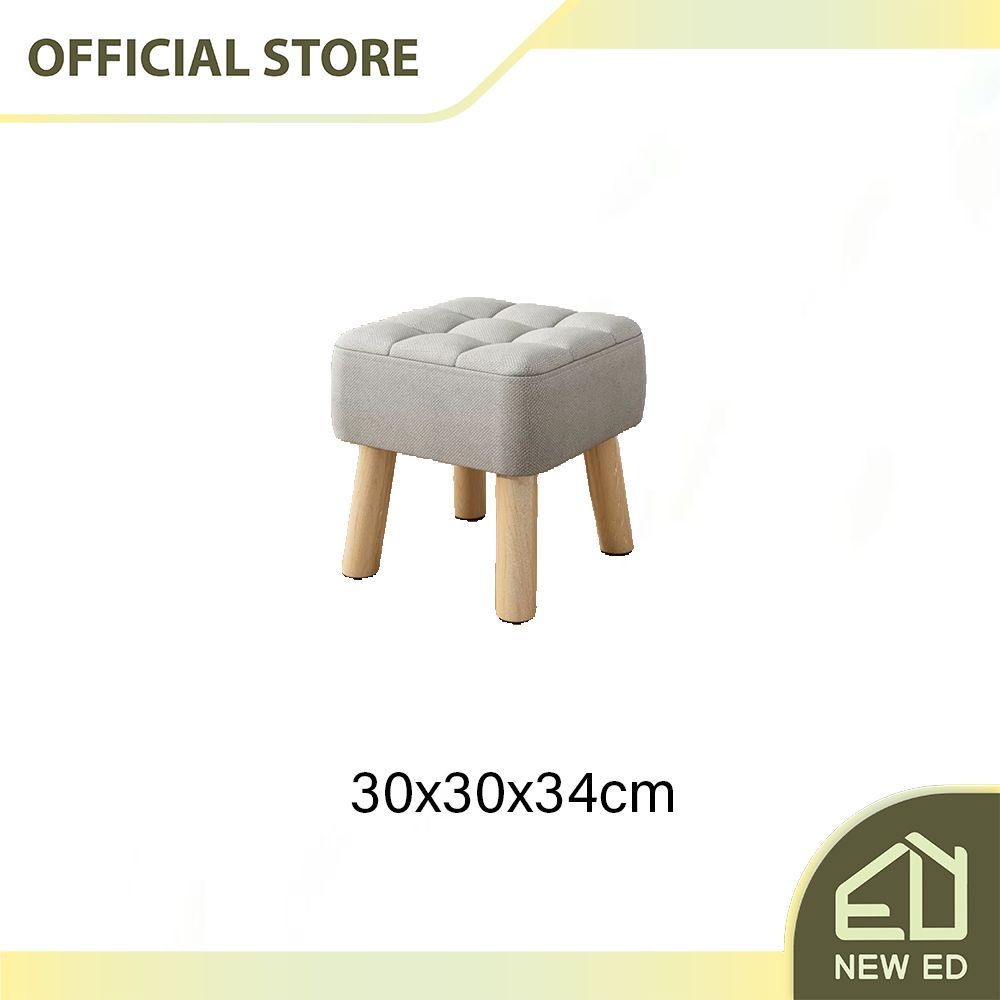 Newed Living Room Simple Solid Wood Small Soft Sofa Stool with 34cm ...