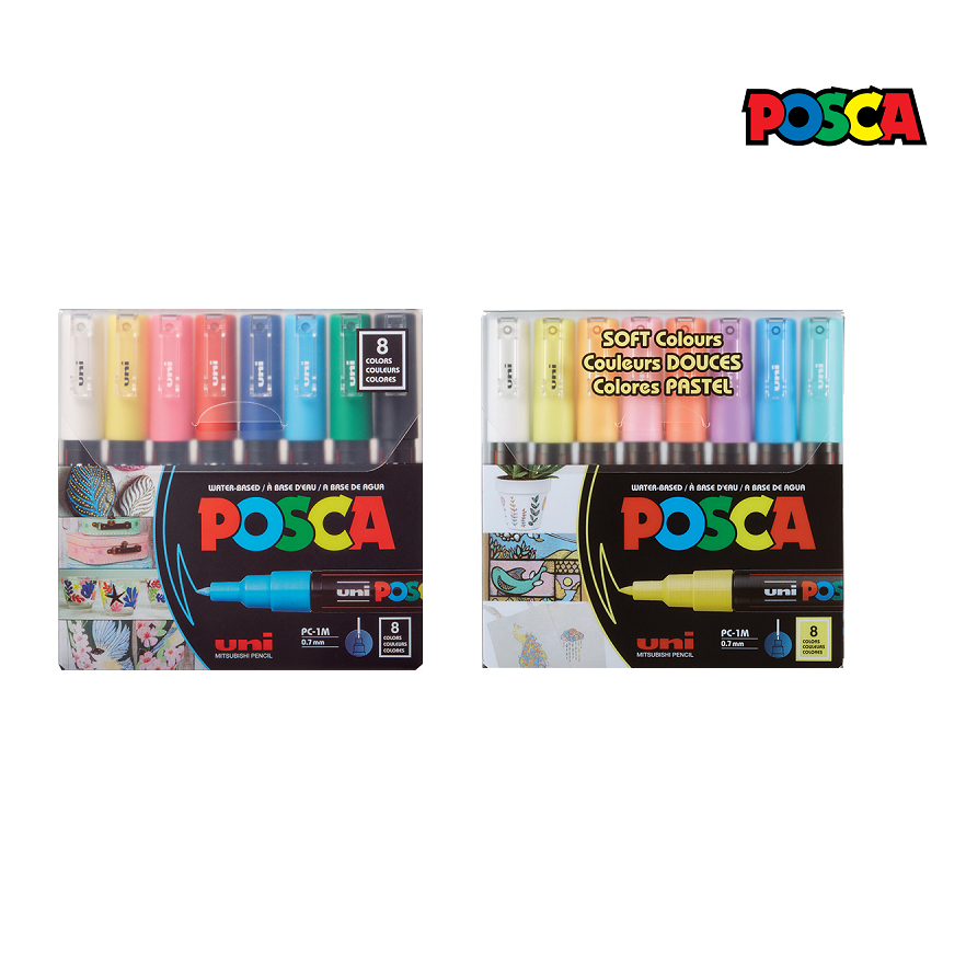 uni POSCA Water Based Marker PC-1M 8 colour set | Shopee Singapore