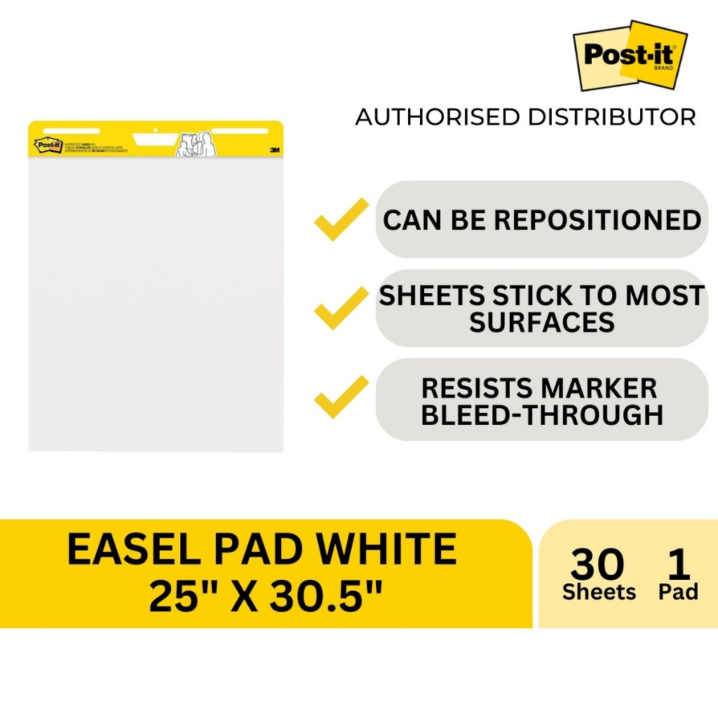  Post-it Super Sticky Easel Pad, 25 in x 30 in, White