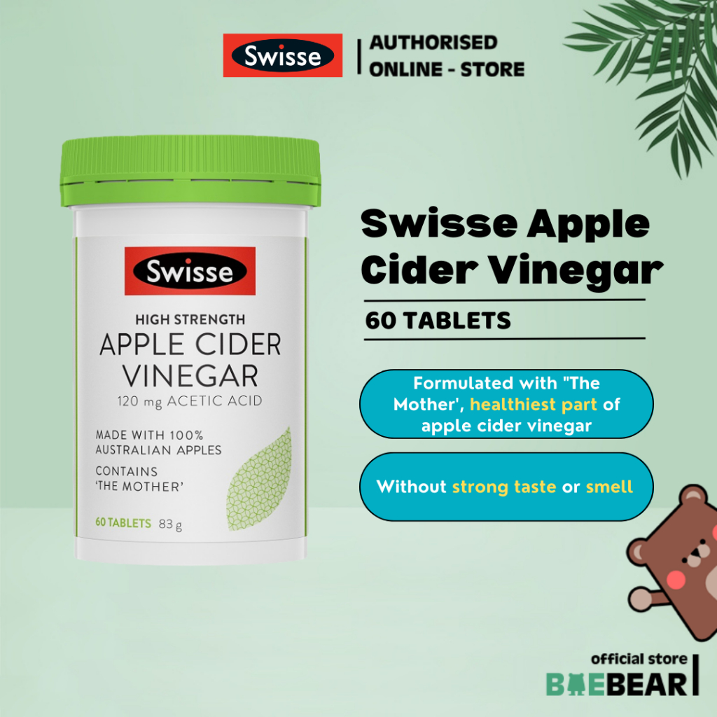 (Brand Authorised) Swisse High Strength Apple Cider Vinegar 60Tabs ...