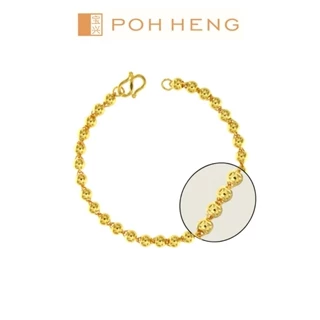 Poh Heng Jewellery 24K Gold Bead Bracelet in Yellow Gold [Price By Weight]