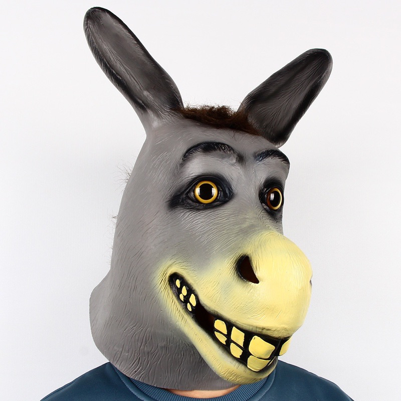 (SG shop) Halloween animal donkey mask latex comical funny full face ...