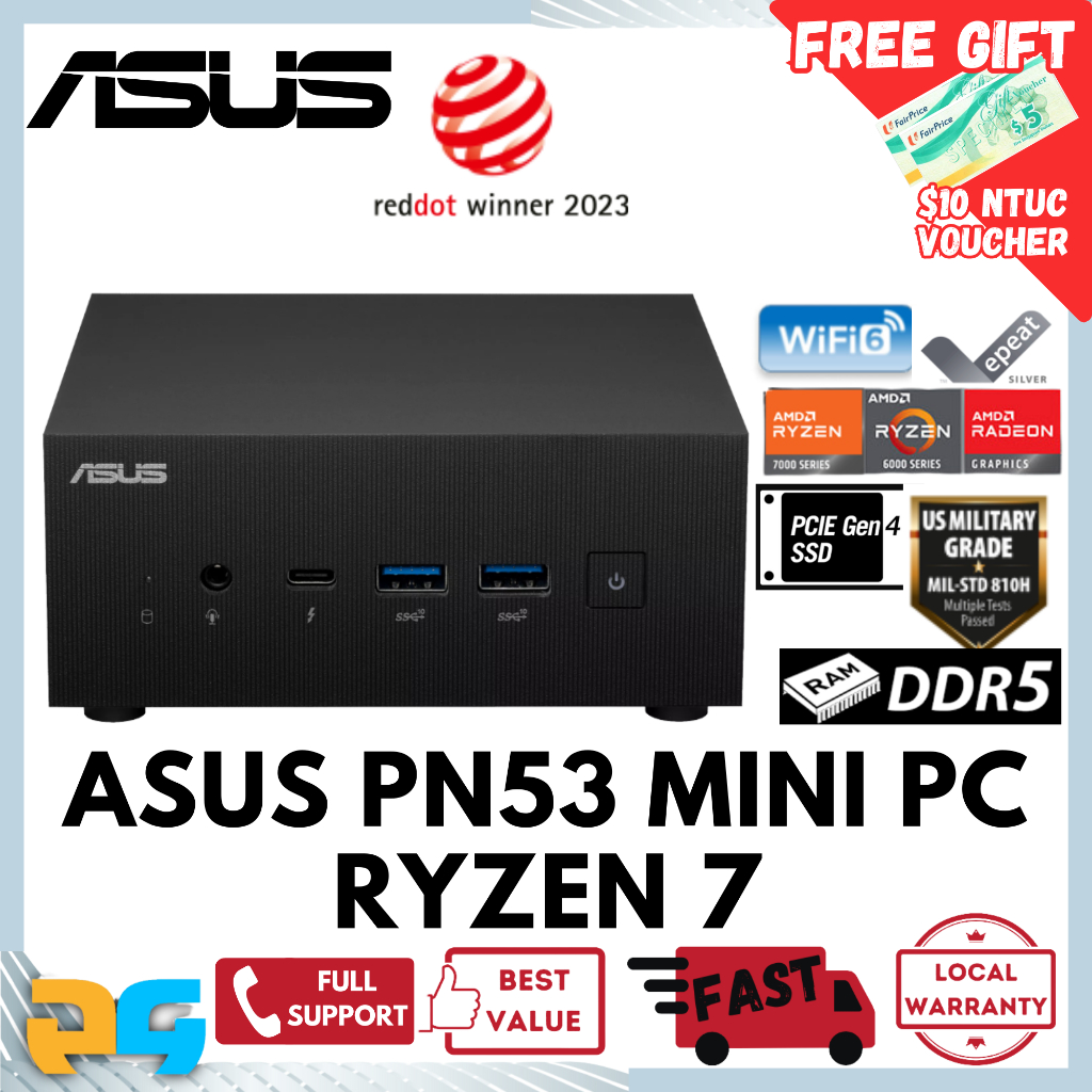 Asus PN53 Barebone Mini PC Ryzen 7535 7735 Win 11 Shopee Singapore