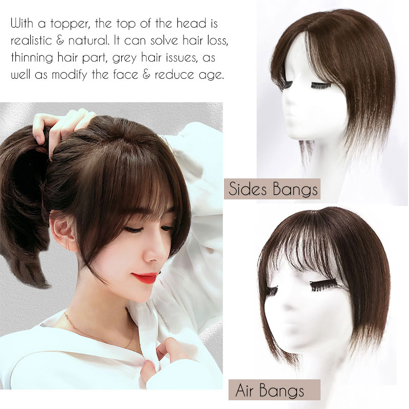 Women Hair Toppers Real Human Hair Wigs Hair Pieces French Bangs Thin Air Bangs Sides Bangs Wig With Thinning Hair Patch Shopee Singapore