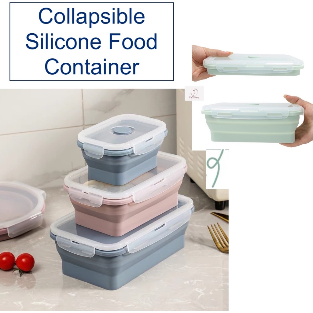 [SG Stock] Collapsible Silicone Lunch Box l Food Container | Shopee ...