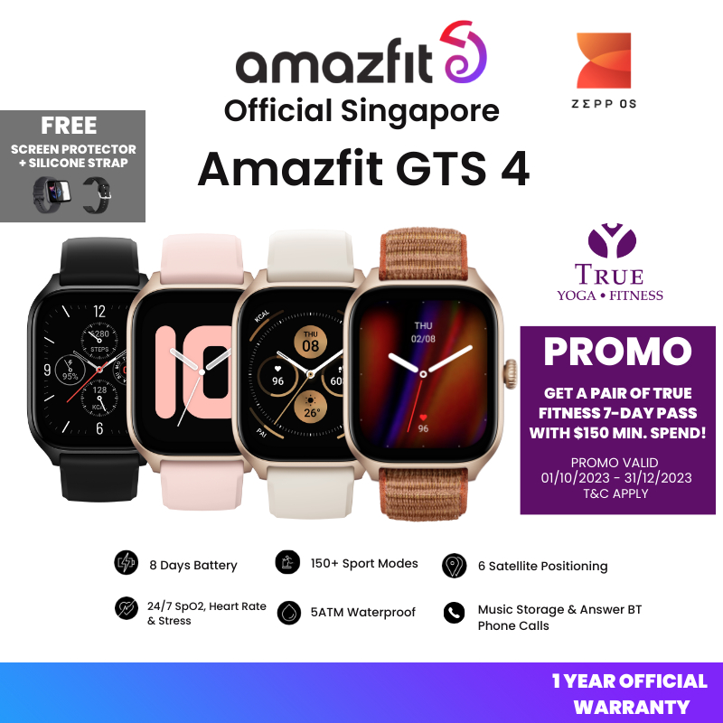 Amazfit GTS 4 Smartwatch Fitness Watch with 1.75” AMOLED Display, Sports  Watch with 150 Sports Modes, GPS, Alexa Built-in, 8-Day Battery Life, Sleep