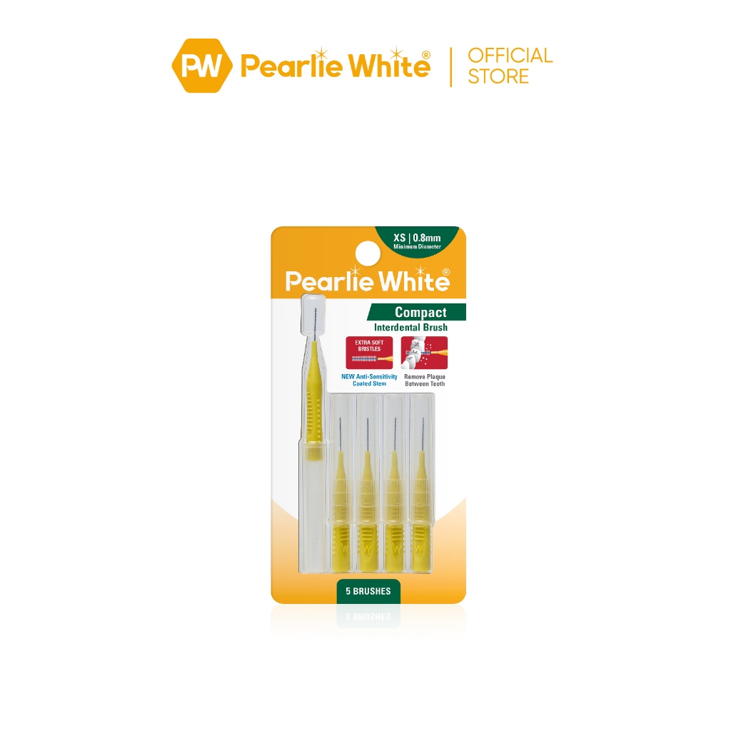 Pearlie White Compact Interdental Brush XS 0.8mm (Pack of 5s) Shopee
