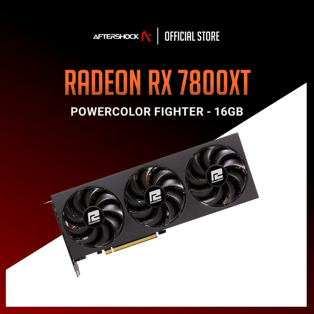 Powercolor Radeon Rx 7800xt Fighter 16gb Gddr6 Vram Amd Radeon Gpu Shopee Singapore