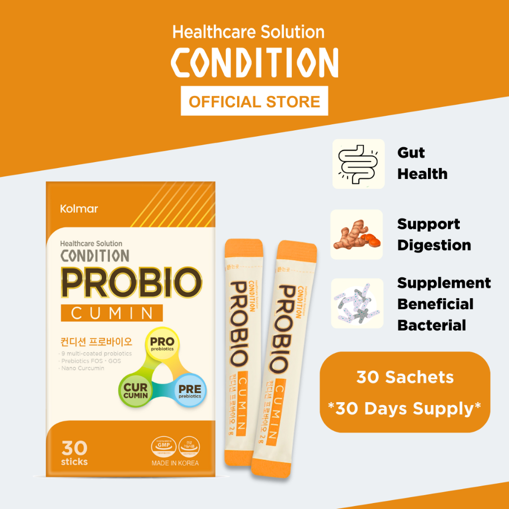 Condition Probio Cumin 30s, Prebiotics, Probiotics & Nano Curcumin ...