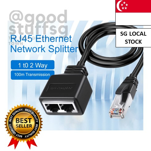 1Pcs 1 To 2 Way LAN RJ45 Extender Splitter Ethernet Adapter For Internet  Cable Connection 1 Input 2 Output High Quality