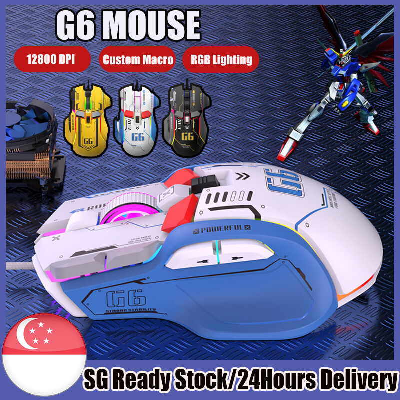 💖SG Stock💖12800 DPI Game Mouse Wired USB Mice 12 Buttons Macro ...