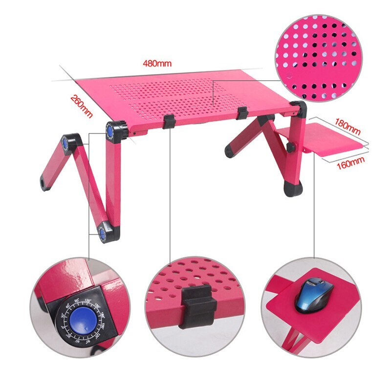 Adjustable Laptop Desk with Cooling Fan Ergonomic Portable Adjustable