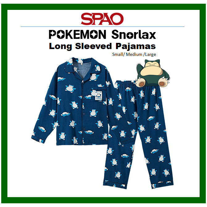 [SPAO] POKEMON Snorlax Long Sleeved Pajamas Green (Small/ Medium /Large ...