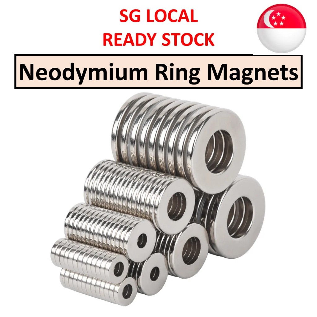 10x Strong Neodymium Ring Magnets – 15mm X 4mm With 5mm Hole – N50 Grade – Rare Earth