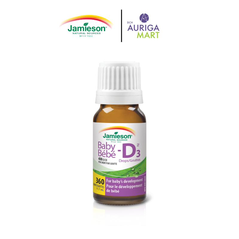 Jamieson BabyD 400IU Vitamin D3 Drops (360 Drops) 11.7ml (Expiry 1/1