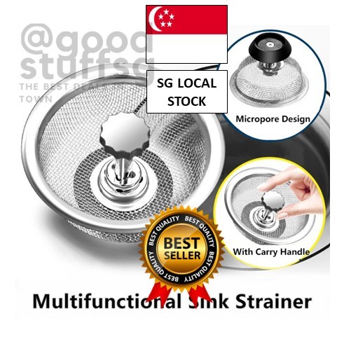 [sg Free 🚚] Stainless Steel Sink Filter With Plug Sink Strainer Drainer 