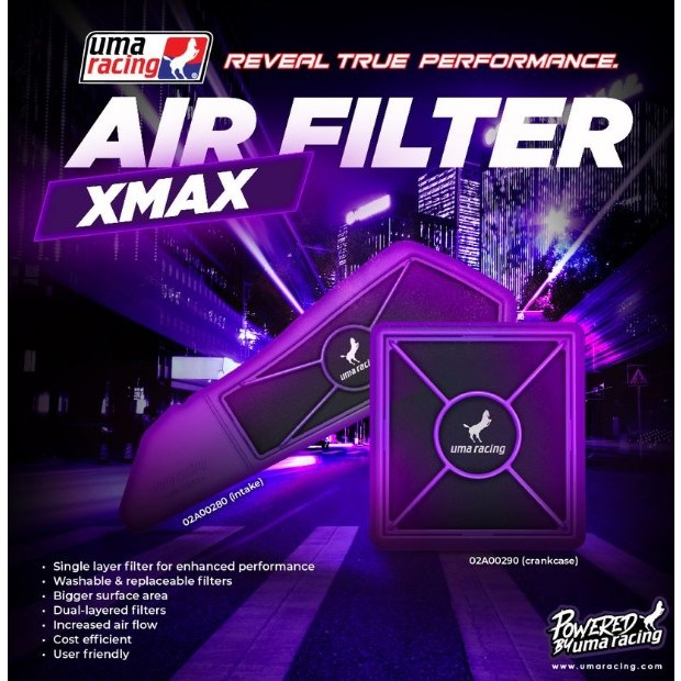 Uma Racing Air Filter Kit XMAX 250 / XMax 300 (Air Box)(02A00280 ...