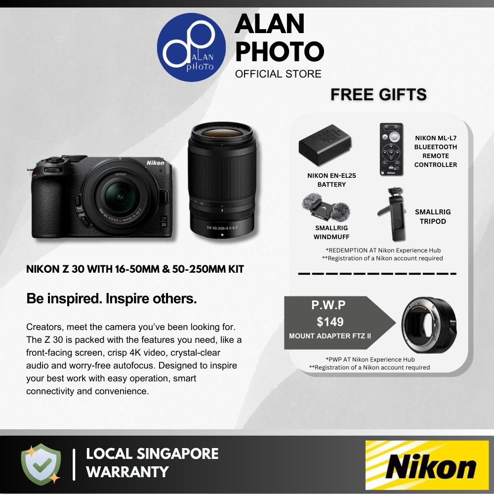 Nikon Z30 Z 30 Mirrorless Camera nikkor Z DX Vlogger (1650mm/50250mm