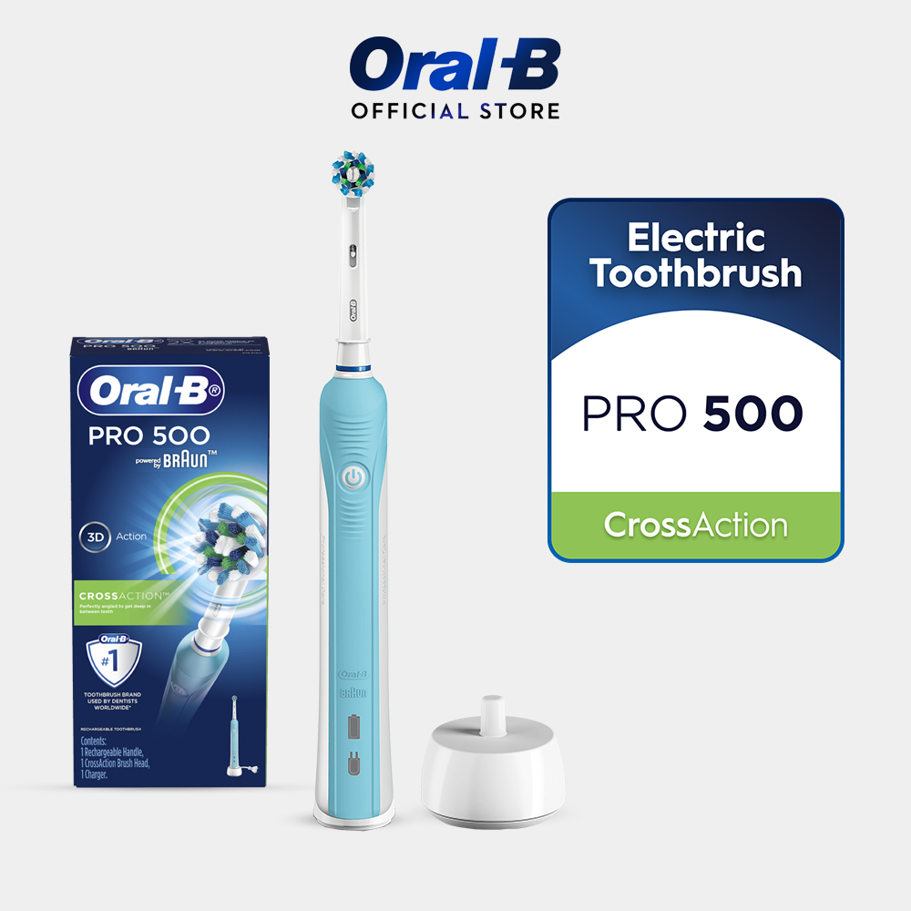 Oral-B Power Pro 500 / 3D White Electric Toothbrush | Shopee Singapore