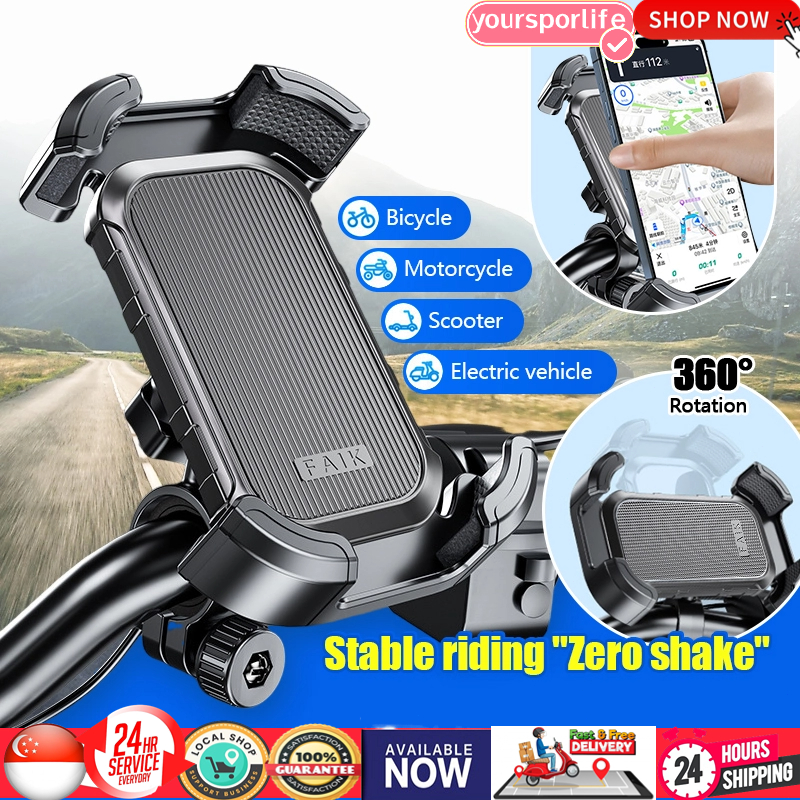 Grefay Bike Phone Holder Motorcycle Handlebar Phone Holder Scooter Phone  Mount with 360° Rotation for 3.5-6.5 inch