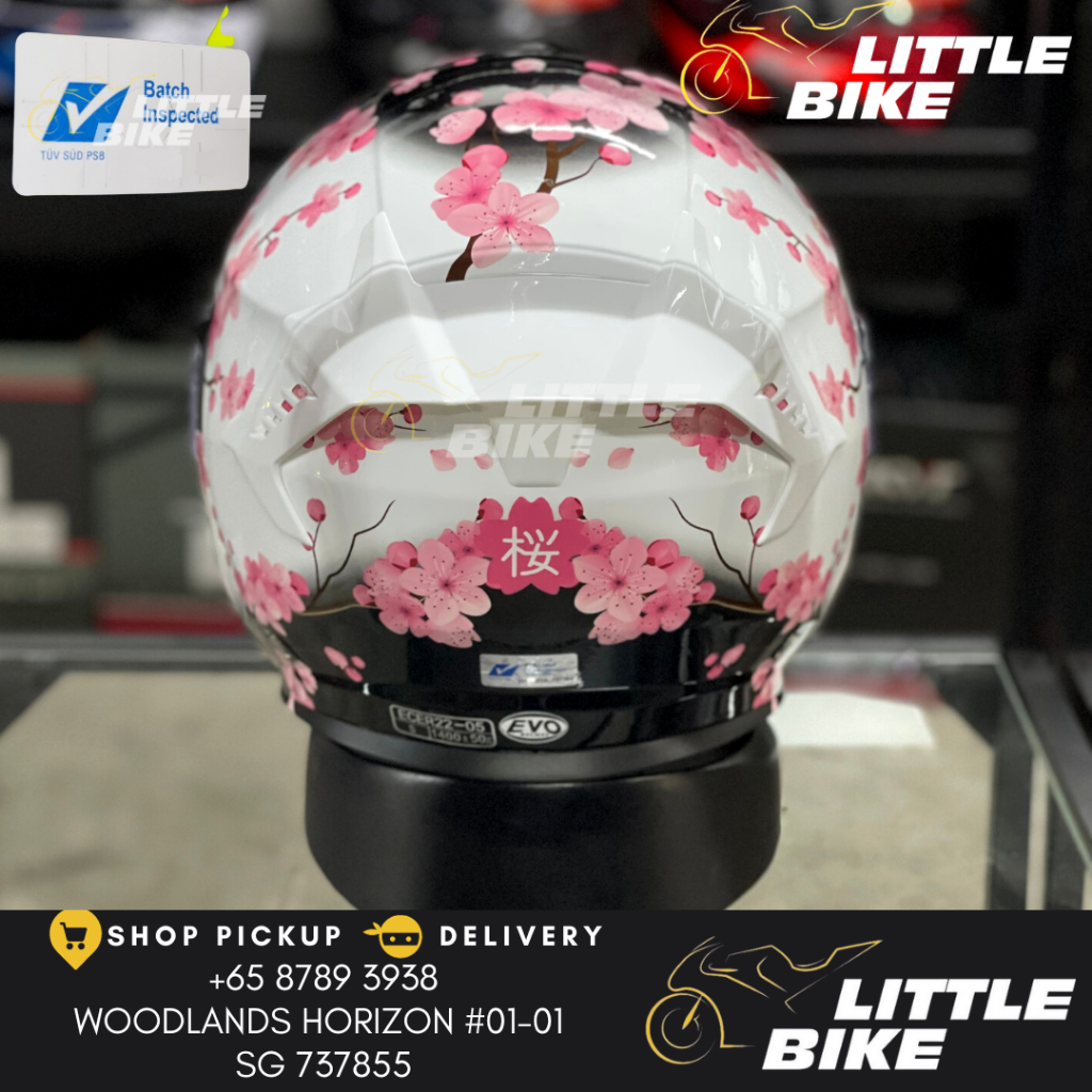 SG SELLER - PSB Approved Evo Rs9 Sakura open face motorcycle